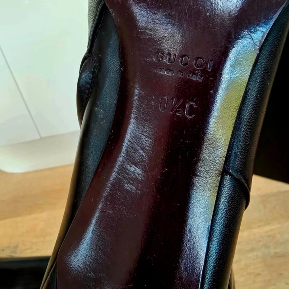 Gucci Black Leather Heeled Boots - Picture 9 of 9